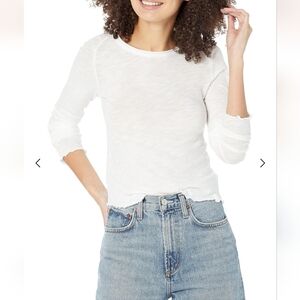 Free People We The Free Be My Baby Long Sleeve Knit Top Lettuce Trim